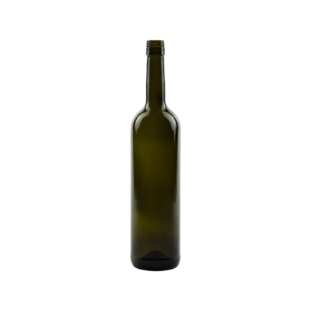 Staklena boca za vino Bordeaux 750ml olive green BVS navoj