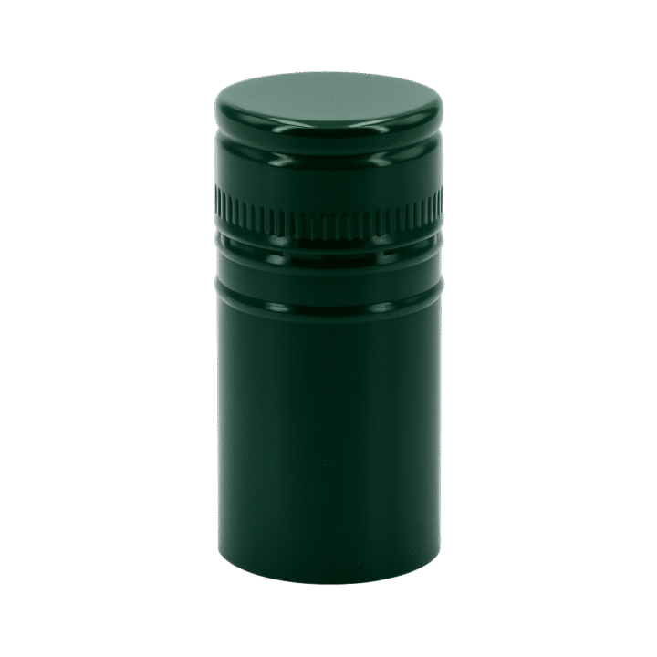 Green alu cap for wine bottle